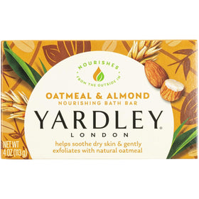 Yardley front packaging showing pack of 20 bars and natural benefits