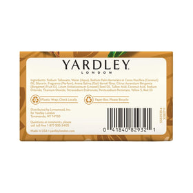 Yardley ingredient label highlighting paraben-free and cruelty-free benefits