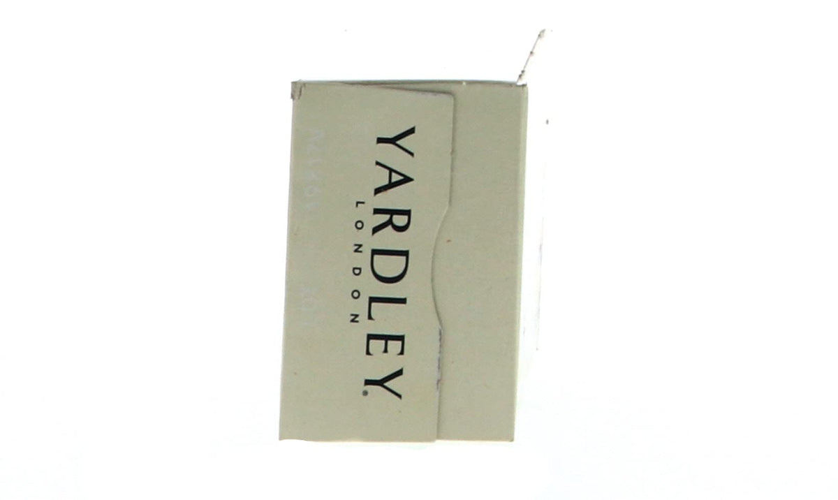 HARMONY Yardley label close-up showing paraben-free and SLS-free benefits