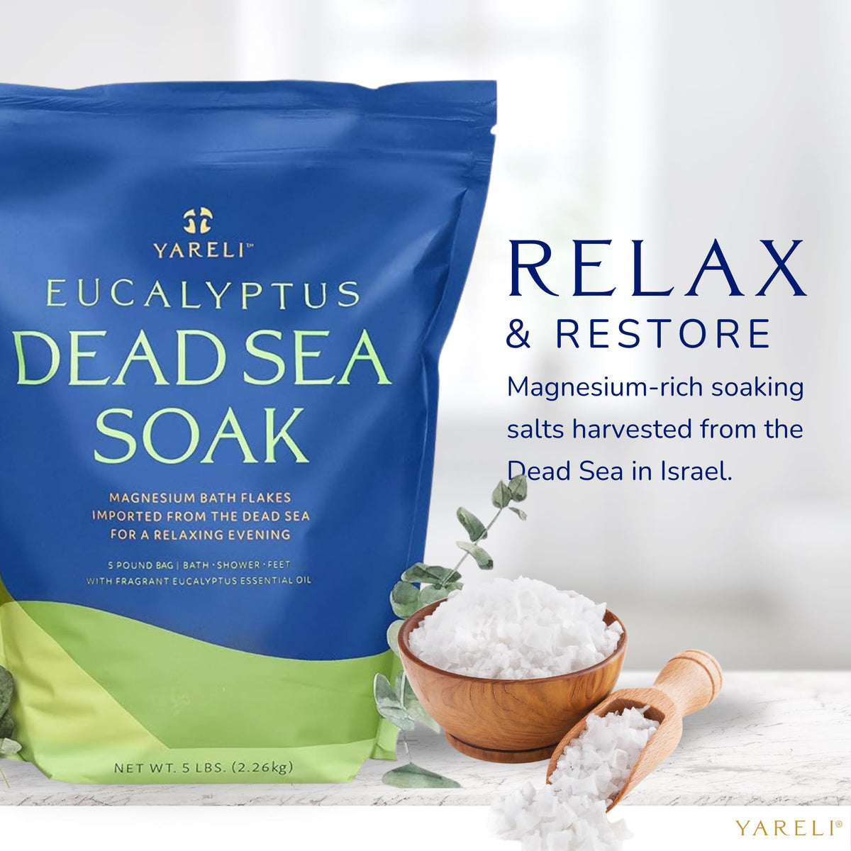 YARELI foot soak basin with flakes showing targeted relief for tired feet