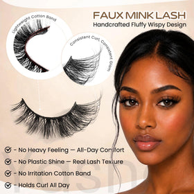 YASNAI strip lash being applied along natural lash line for quick, secure wear