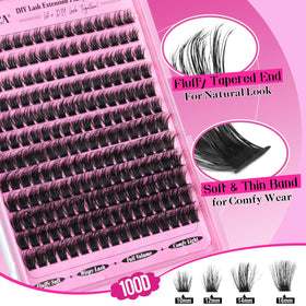 Yawamica cluster being applied under natural lashes demonstrating beginner-friendly method