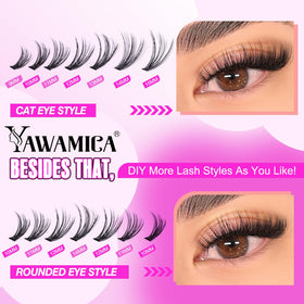 Yawamica cluster application on lash line demonstrating quick DIY use