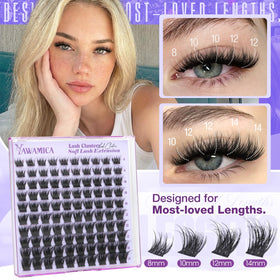 Yawamica close-up texture of wispy lash cluster tips highlighting natural-looking volume