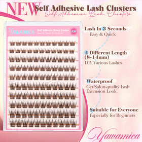 Yawamica cluster length comparison 8–14mm to customize natural or glam looks