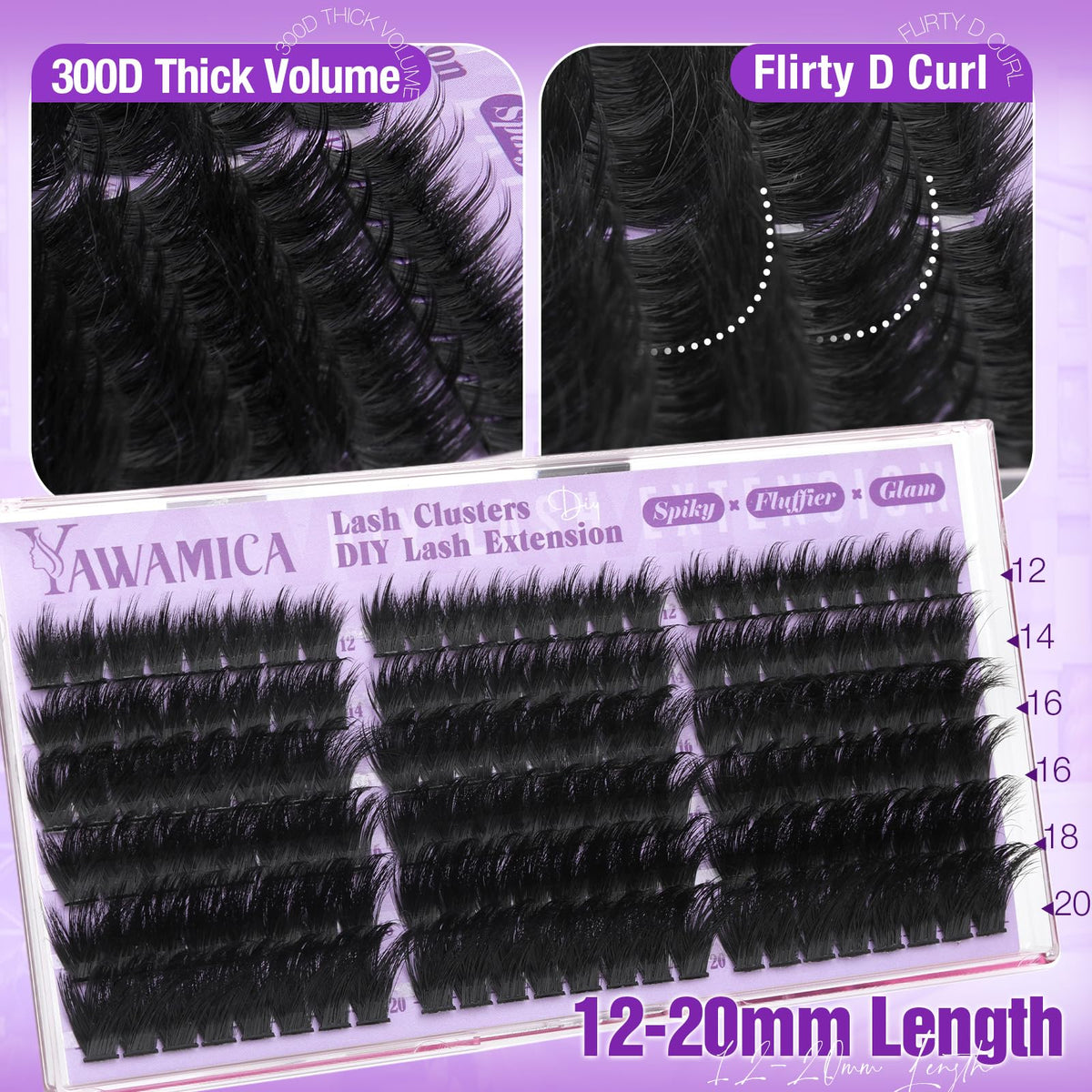 Yawamica D curl profile demonstrating lift and eye-opening effect