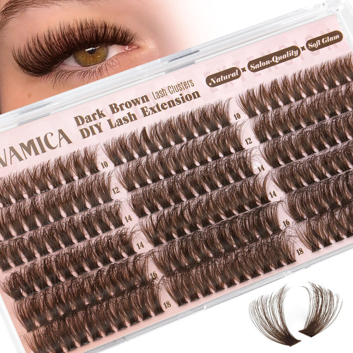 Yawamica front packaging showing brown lash clusters and product details for easy selection