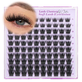 Yawamica front packaging showing short fluffy lash clusters for easy selection and storage