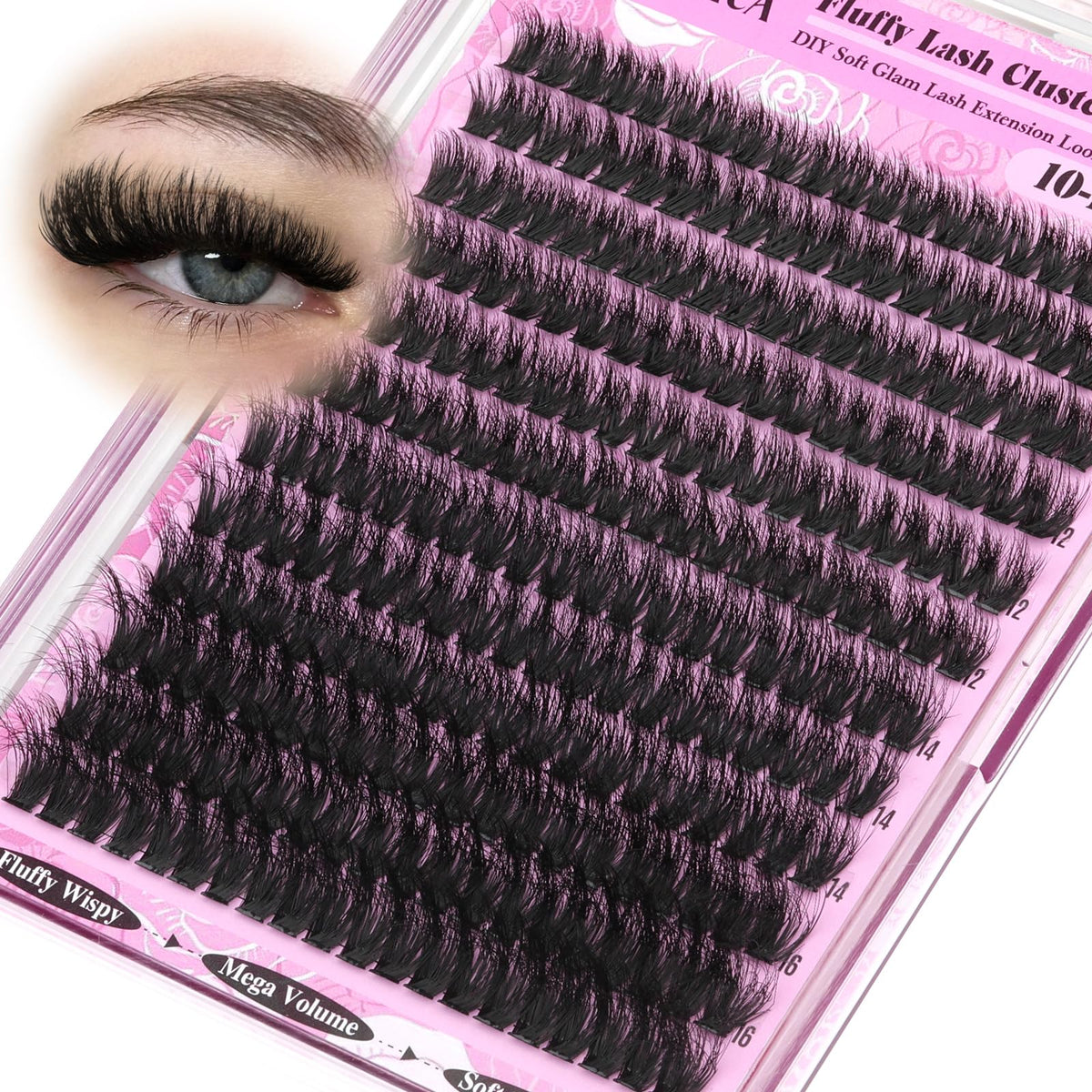 Yawamica front tray showing 200D lash clusters for dramatic volume