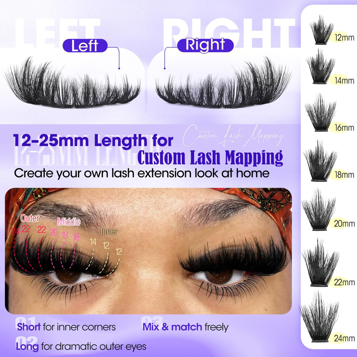 Yawamica lash cluster being applied demonstrating easy DIY salon look