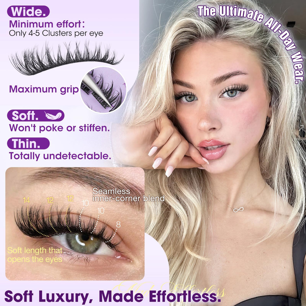Yawamica on model for natural daytime look and subtle eye lift