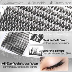 Yawamica worn for an evening cat-eye effect adding dramatic outer volume