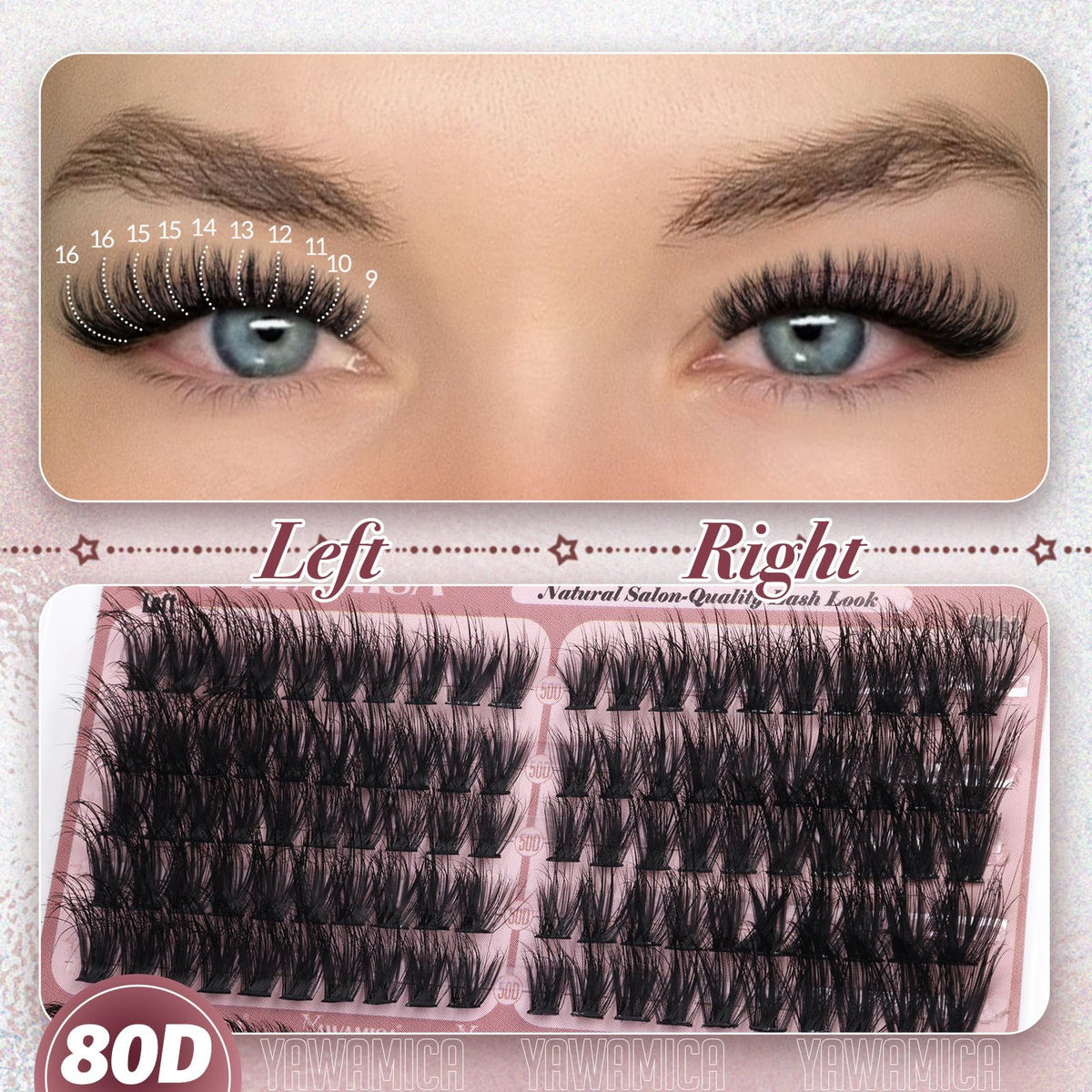 Yawamica length gradient comparison 9mm to 18mm for tapered look