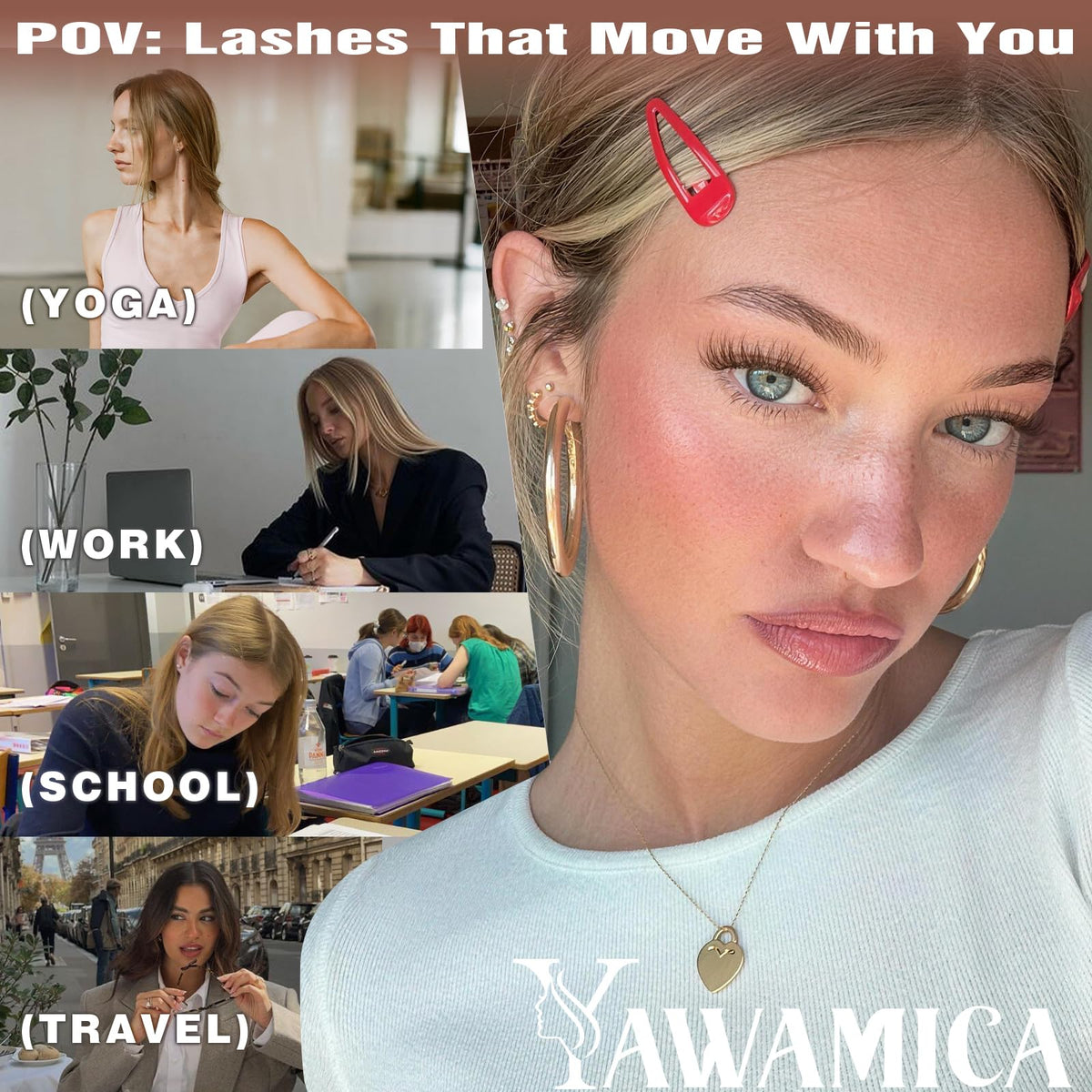 Yawamica lifestyle desk mirror scene showing everyday confidence