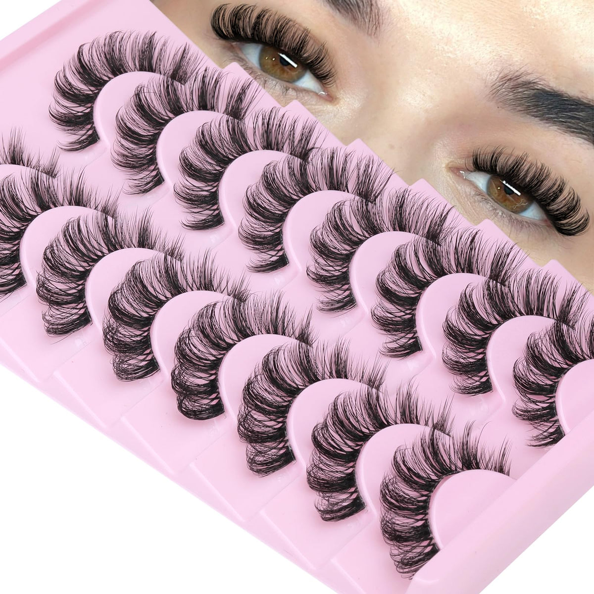 Yawamica lashes in evening makeup setting adding camera-ready definition