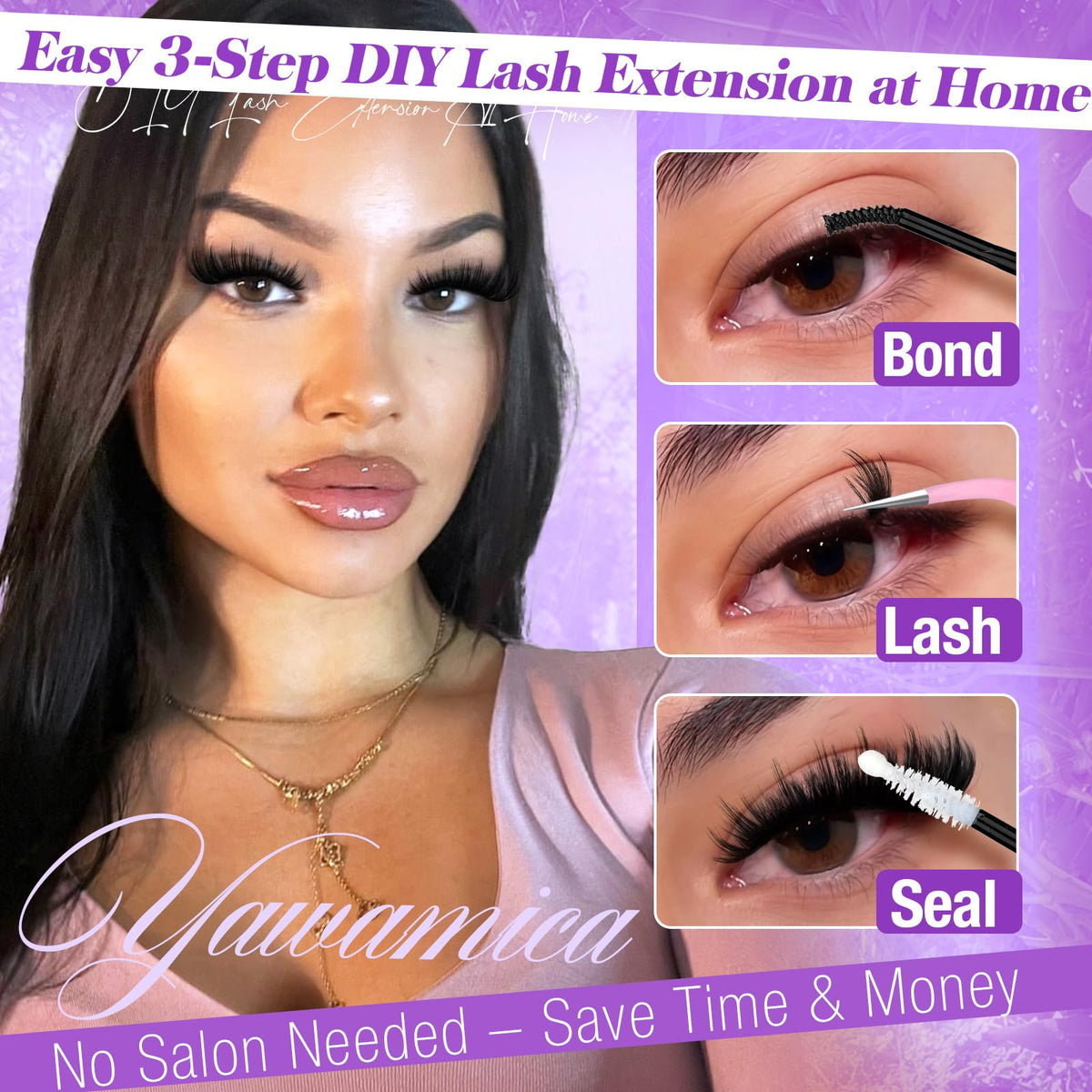 Yawamica lifestyle image with evening makeup showing dramatic look