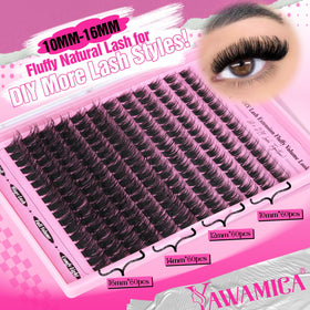 Yawamica lashes worn on model creating wispy, lifted eye effect for daytime or events