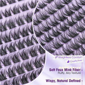 Yawamica faux mink fiber texture close-up showing natural feathered tips