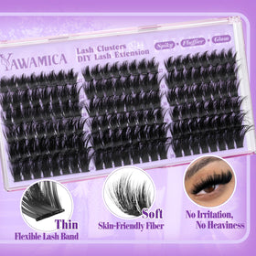 Yawamica macro of lash fibers emphasizing lightweight, fluffy feel