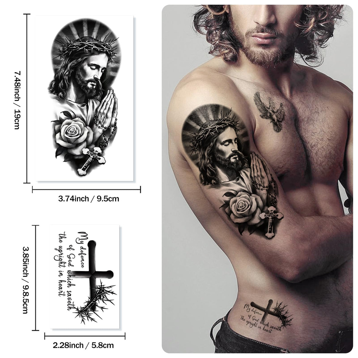 yazhiji assortment of cross designs displayed to pick different placement sizes