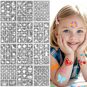 Yazhiji front packaging showing complete 183-piece stencil kit and benefits