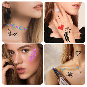 Yazhiji glitter tattoo detail highlighting vibrant finished look