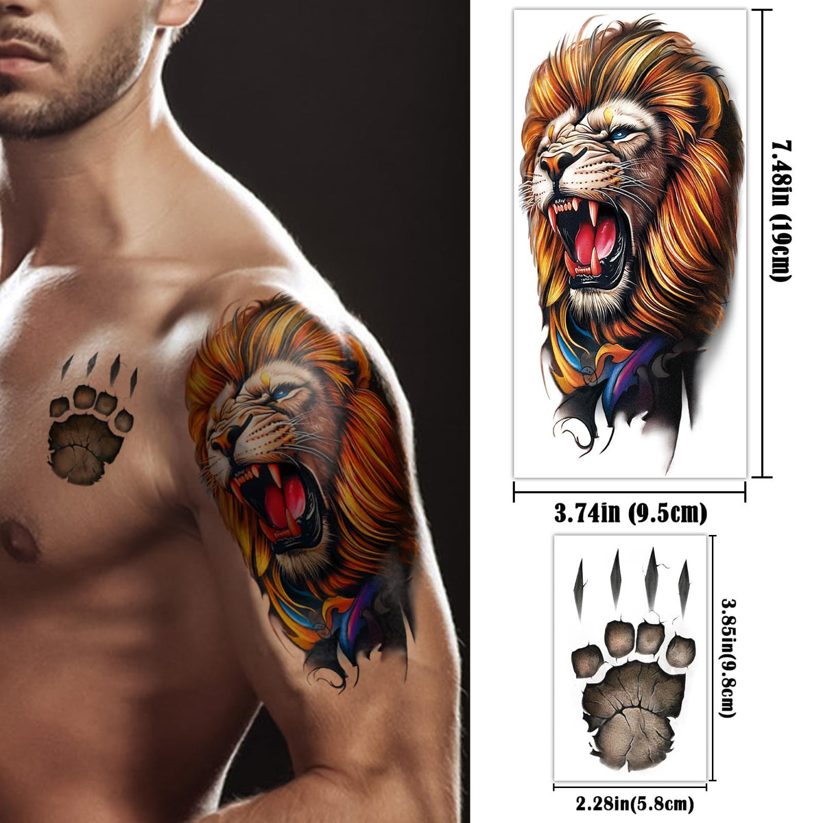 Yazhiji tattoo applied on half arm demonstrating full-coverage effect and bold visual impact