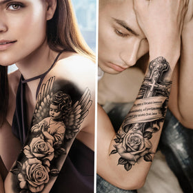 yazhiji model wearing tattoos in casual setting showing realistic temporary look