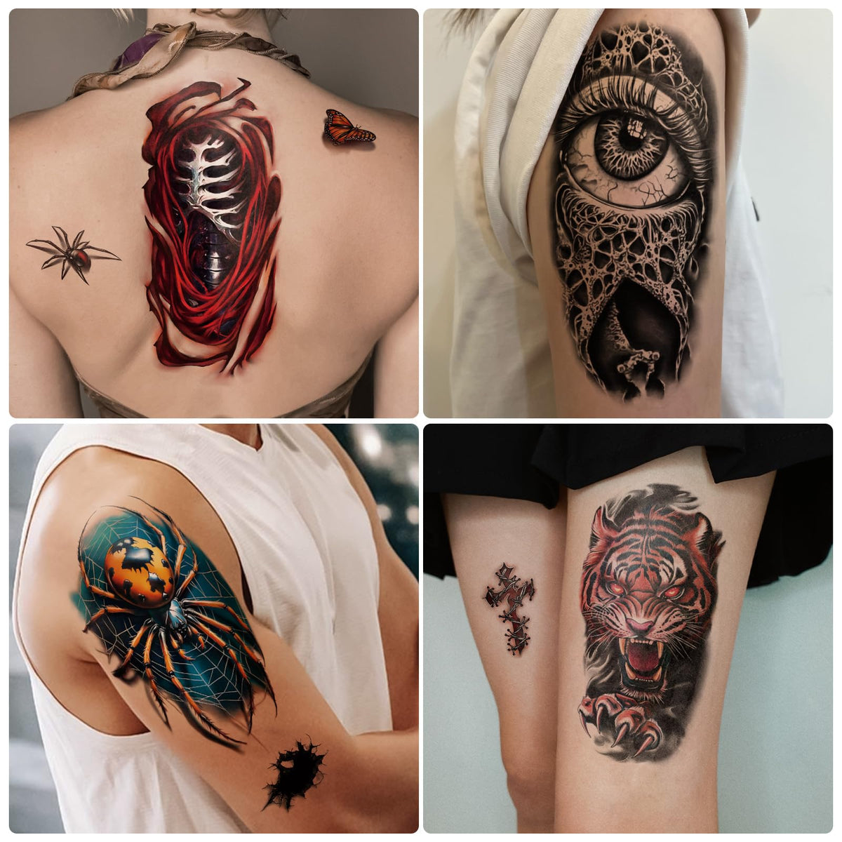 Yazhiji model at festival wearing multiple tattoos showing durable, eye-catching look