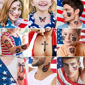 Yazhiji lifestyle picnic photo with group wearing patriotic tattoos