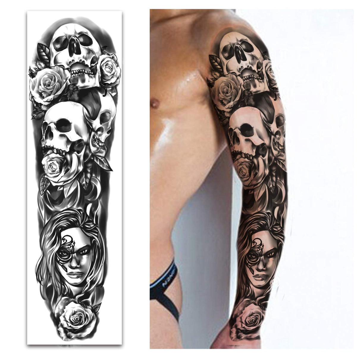 Yazhiji worn on model full arm showcasing realistic sleeve look and confidence