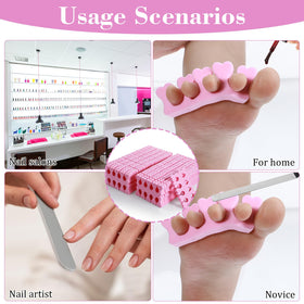 YBEATY separator in use between toes enabling neat polish application