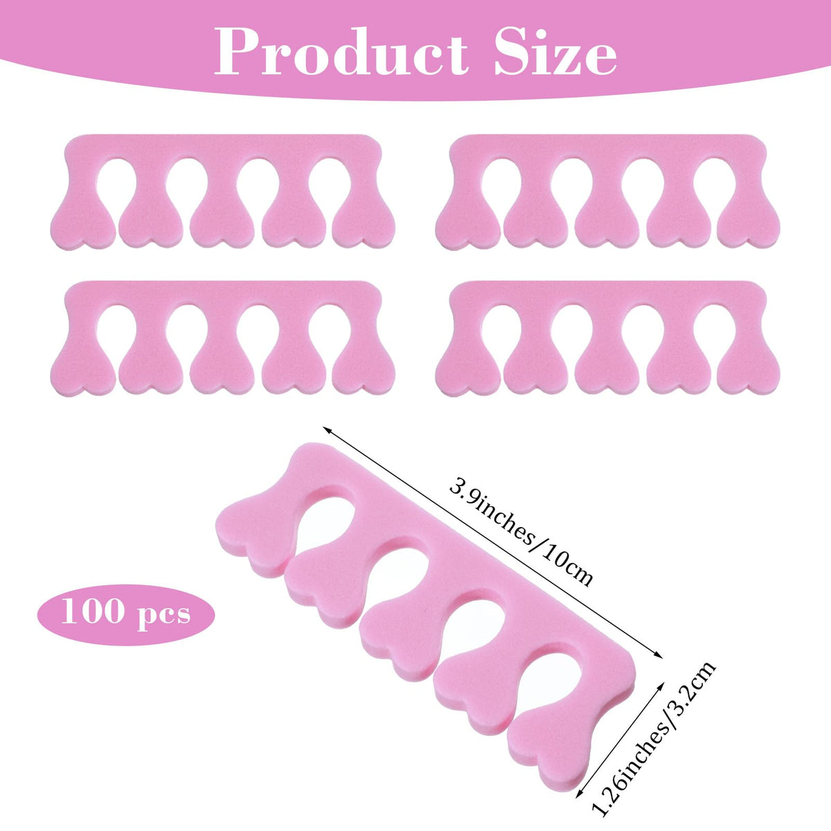 YBEATY single heart toe separator close-up showing soft foam comfort