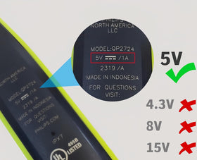 YBQZJSLY LED indicator closeup that confirms safe charging at night