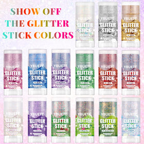 YBUETE glitter woven into a braid showing hair accent and long-lasting shine