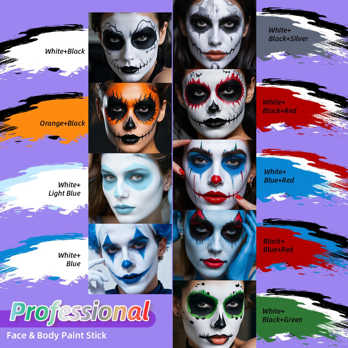 YBUETE lifestyle party setting showing vibrant face paint for standout event looks