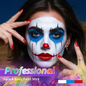 YBUETE open paint pots displaying vivid red blue and white pigments for clear color choice