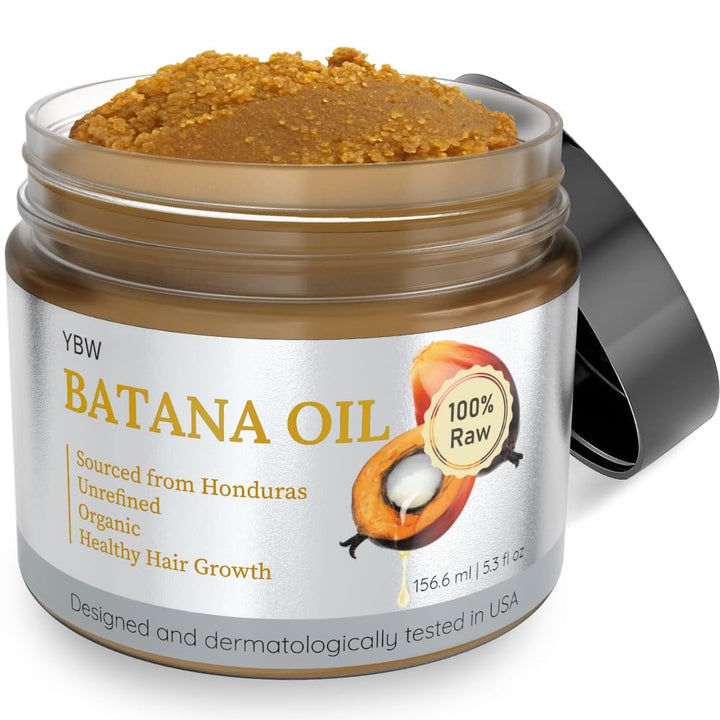 YBW front jar of Batana oil paste showing packaging and raw paste benefit nourishment