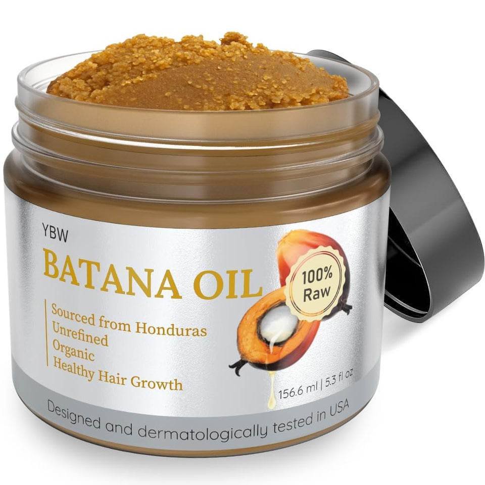 YBW front jar of Batana oil paste showing packaging and raw paste benefit nourishment