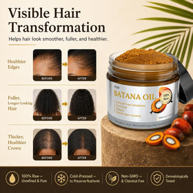 YBW hands massaging scalp with Batana paste showing stimulation and moisturization benefit