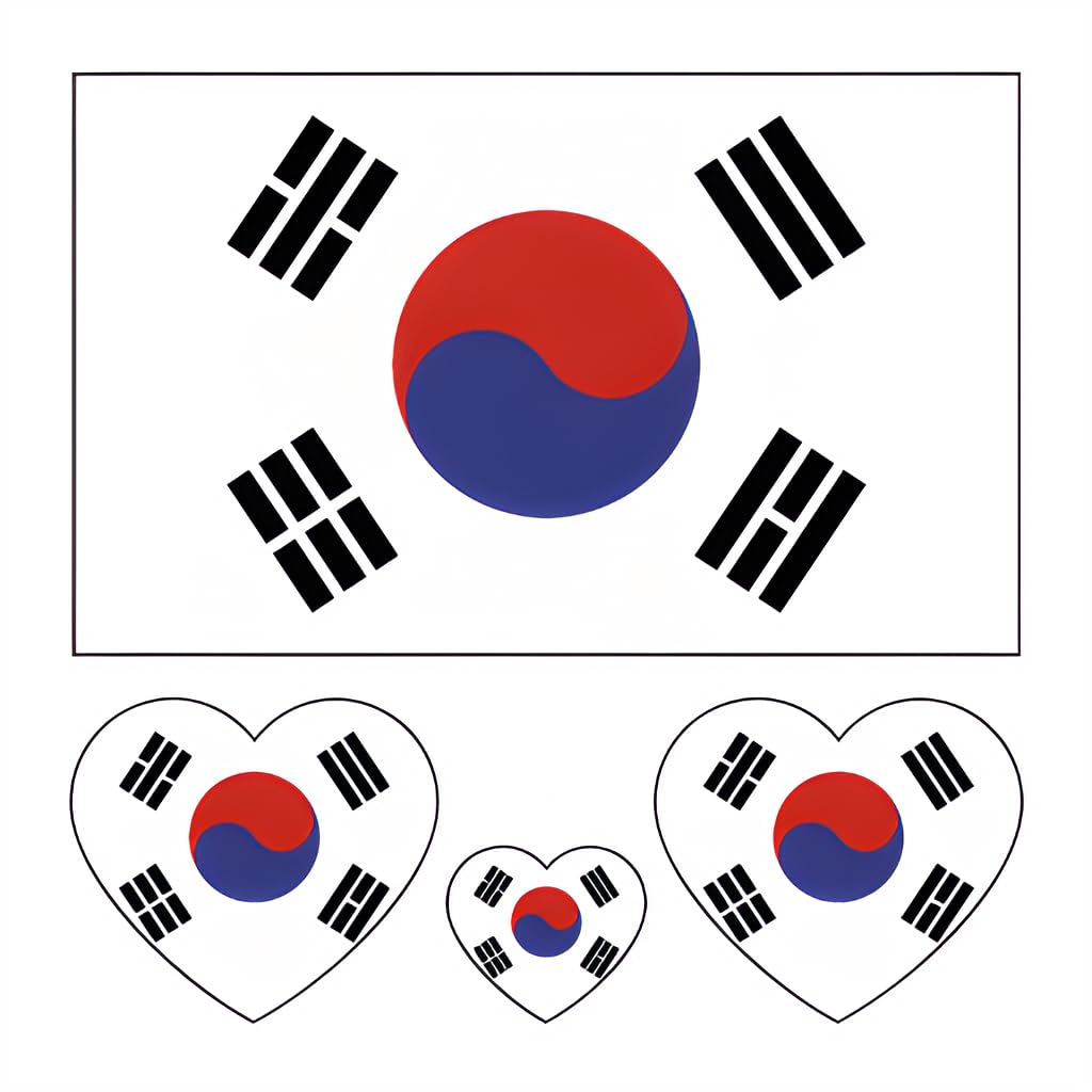 Y&C TENCOB front packaging showing multiple Korean flag tattoo sheets and benefits