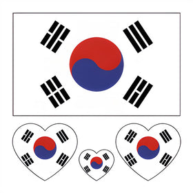 Y&C TENCOB front packaging showing multiple Korean flag tattoo sheets and benefits