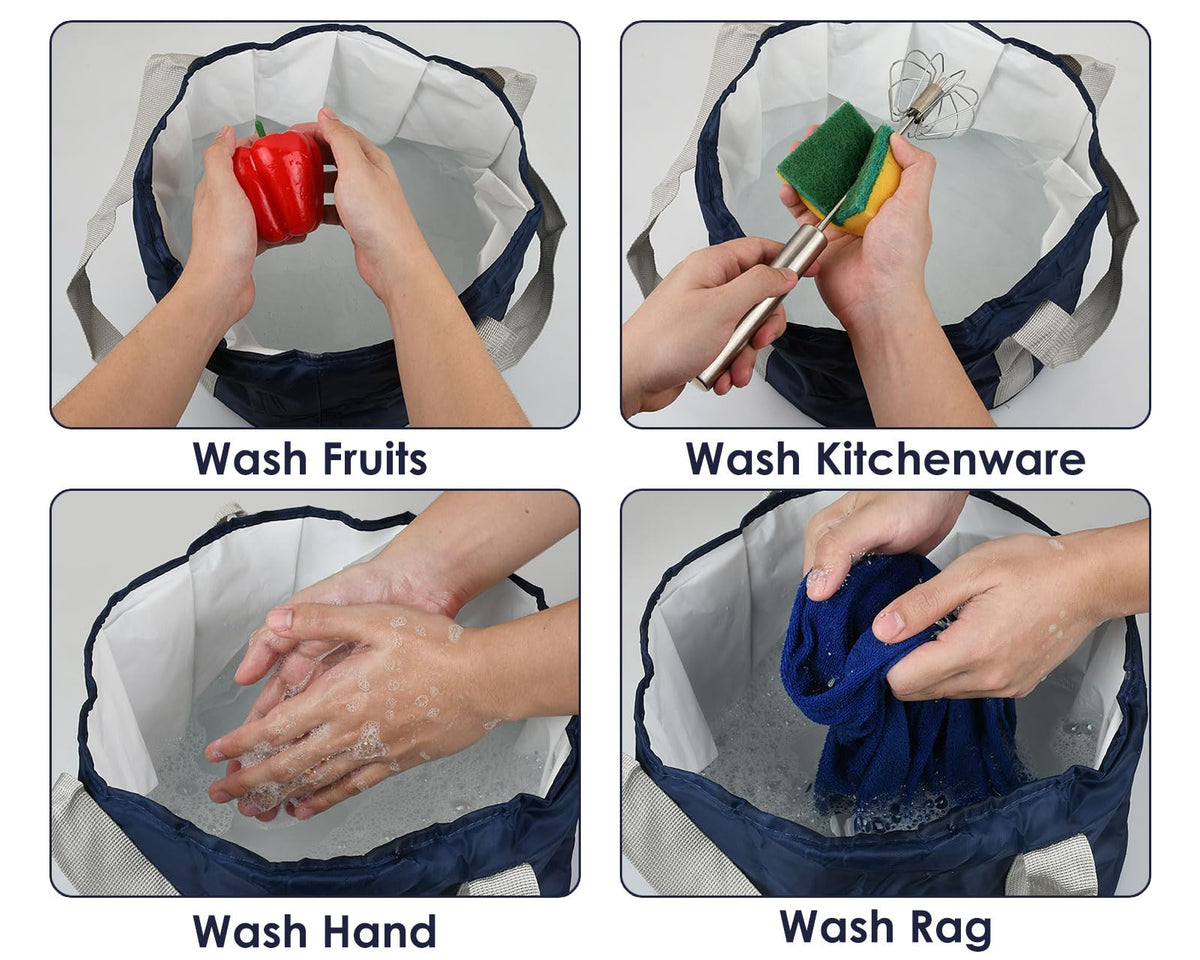 YCConcept being used outdoors washing dishes and gear for camping utility