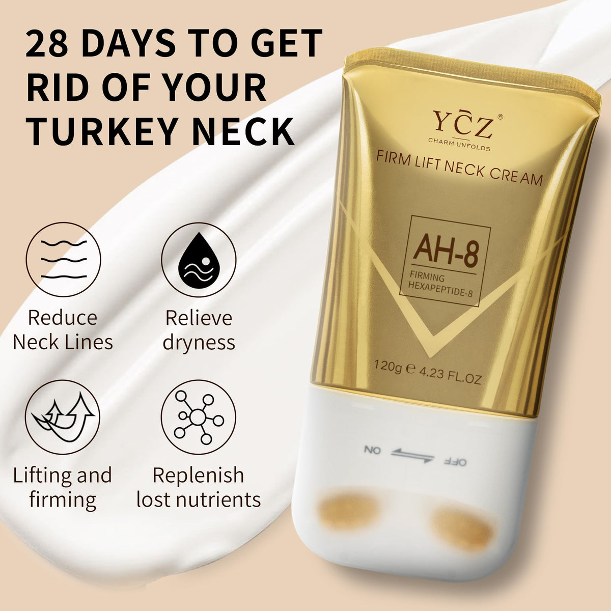Ycz cream texture closeup, lightweight moisturizing texture benefits skin feel