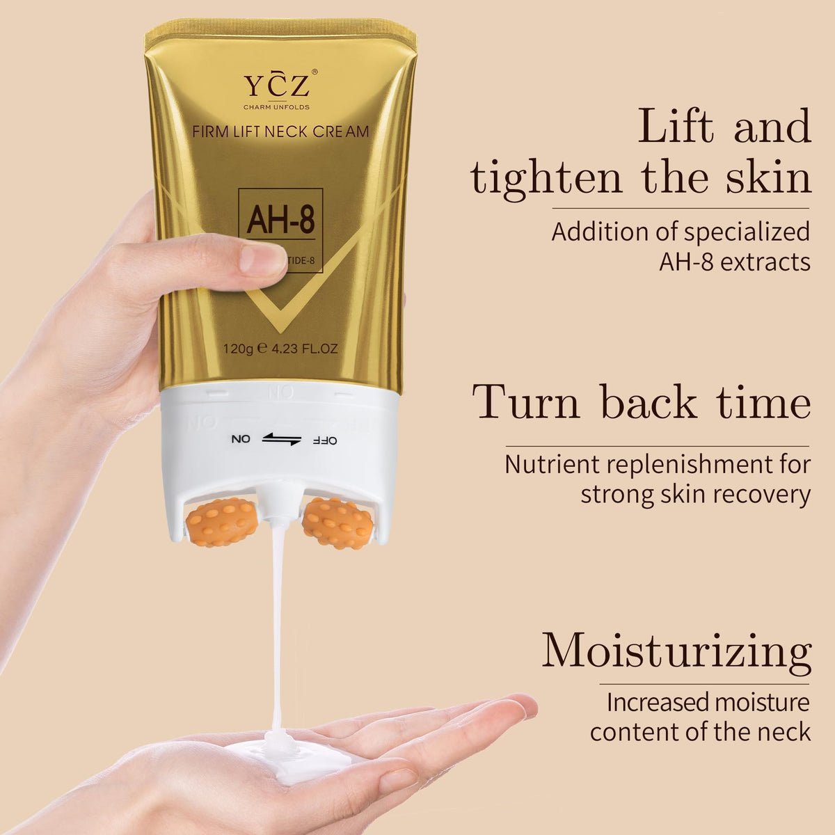 Ycz ingredient label closeup highlighting peptides and collagen-supporting actives