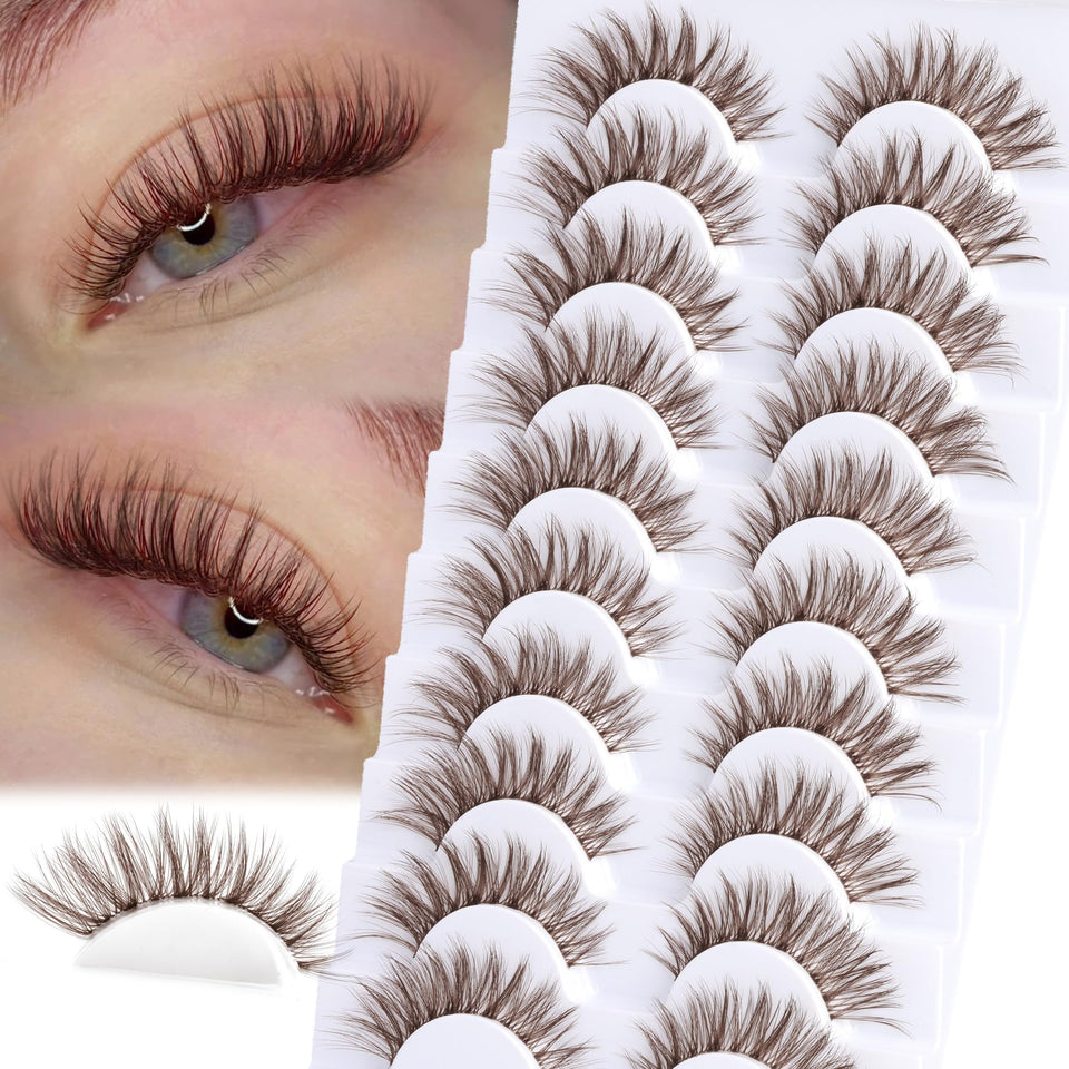 YDAGKH front packaging showing brown wispy cat eye lashes and reusable value