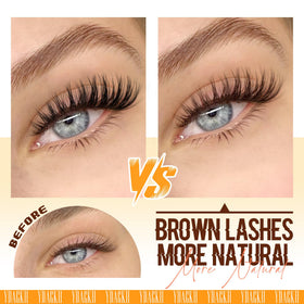 YDAGKH lashes worn on eye illustrating natural lift and subtle cat-eye effect