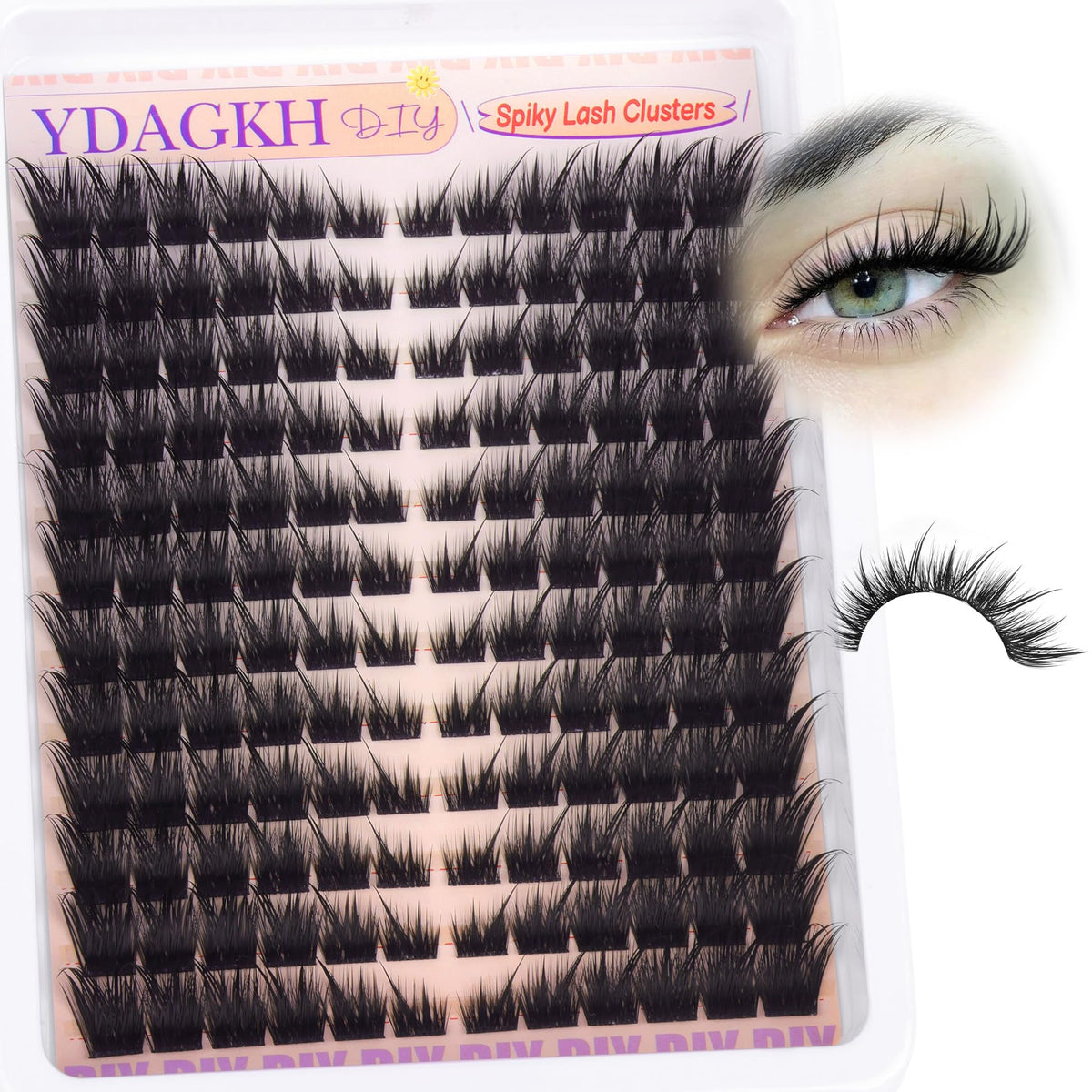 YDAGKH lifestyle image of woman wearing fox-eye clusters for lifted look