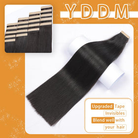 YDDM close-up of invisible adhesive tape demonstrating gentle hypoallergenic hold