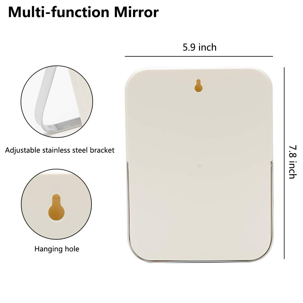 YEAKE folded flat portable mirror illustrating easy packing and travel convenience
